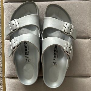Birkenstock Metallic Silver Sandals
